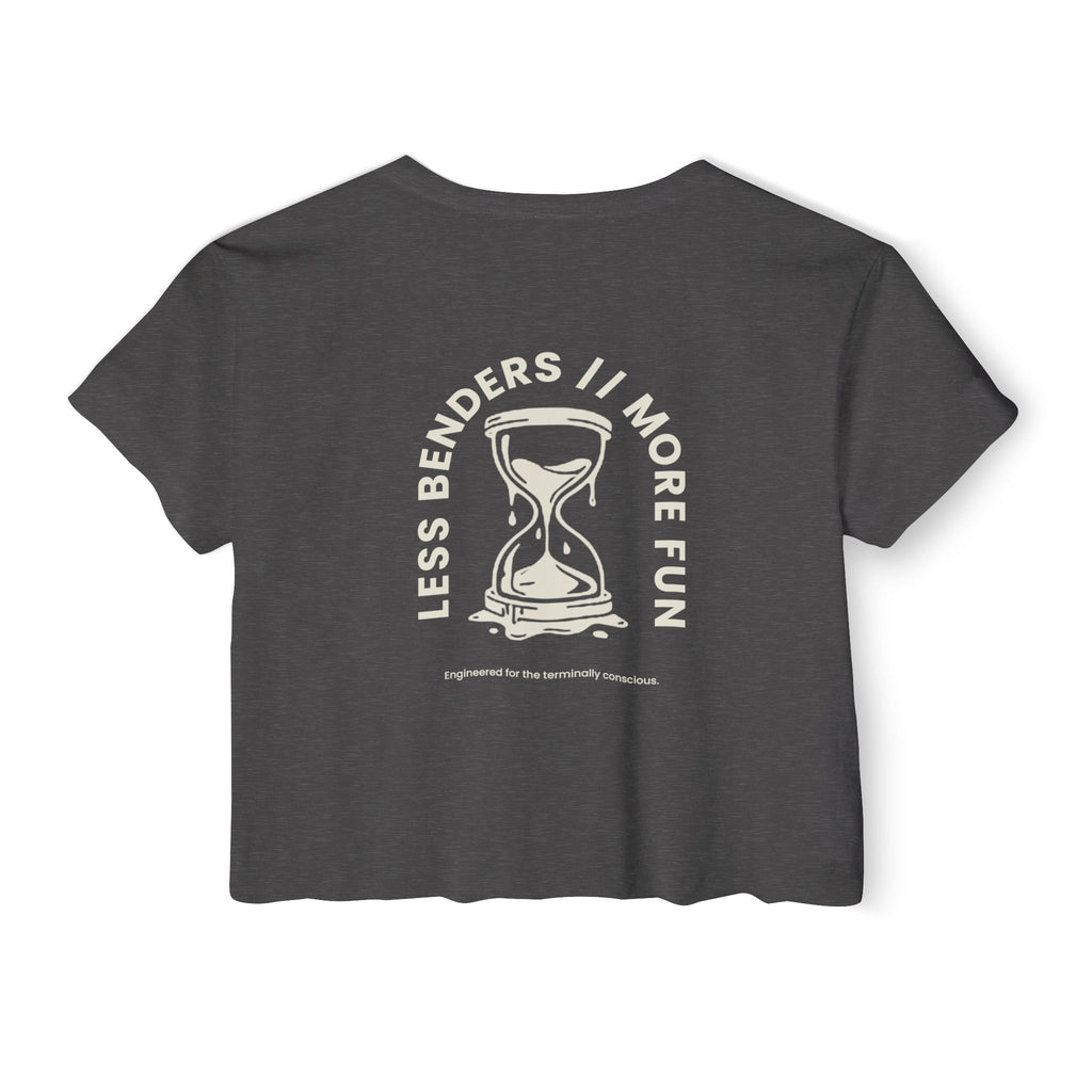 LESS BENDERS MORE FUN FRONT/BACK PRINT | Women's Festival Crop Top - Made For the Terminally Conscious