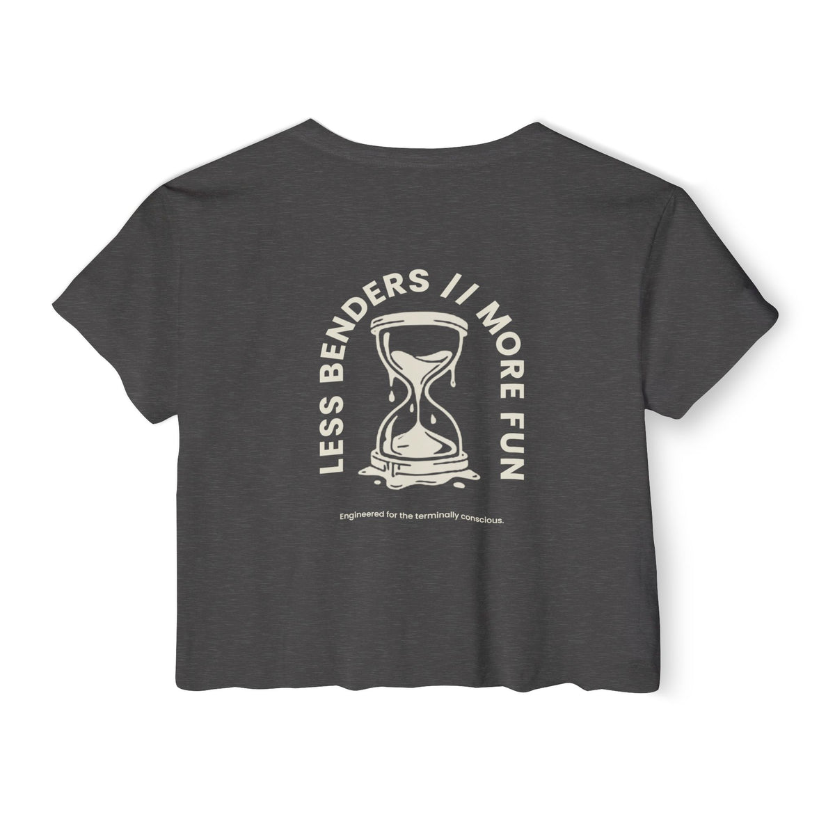 LESS BENDERS MORE FUN FRONT/BACK PRINT | Women's Festival Crop Top - Made For the Terminally Conscious