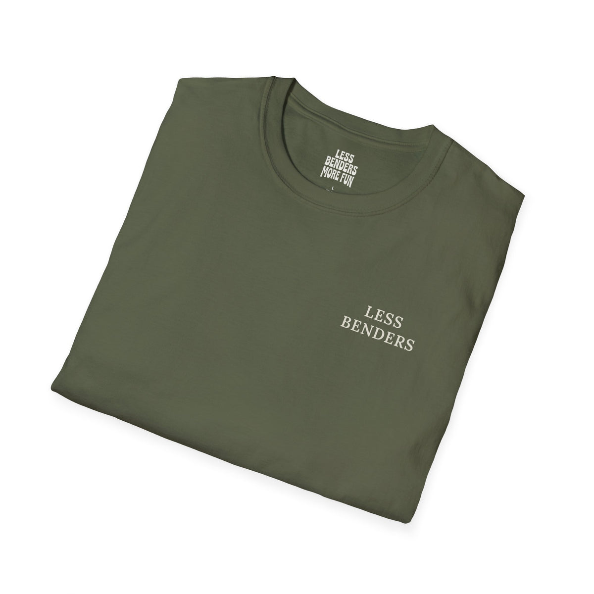 LESS BENDERS MORE FUN Front/Back Print Rainbow Retro T-Shirt - Made For the Terminally Conscious