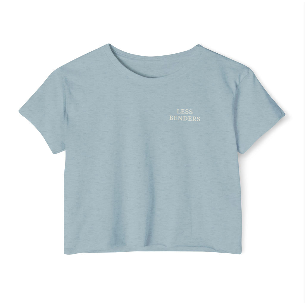 LESS BENDERS MORE FUN Front Print | Women's Festival Crop Top - Made For the Terminally Conscious