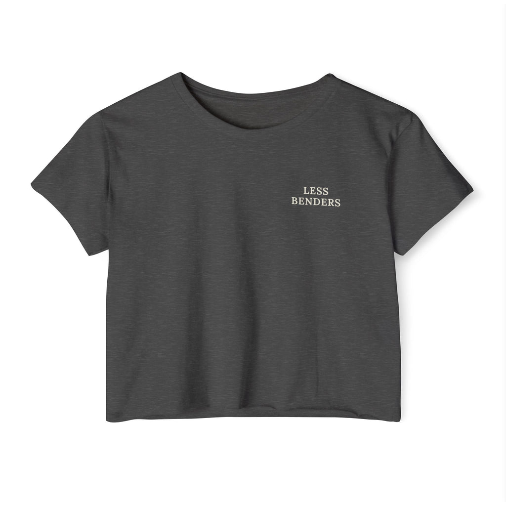 LESS BENDERS MORE FUN FRONT/BACK PRINT | Women's Festival Crop Top - Made For the Terminally Conscious