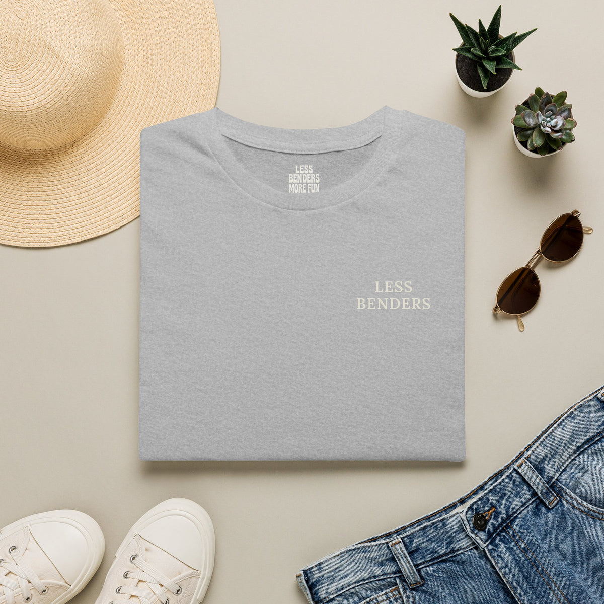 LESS BENDERS MORE FUN Front/Back Print Retro Smiley T-Shirt | Made For the Terminally Conscious
