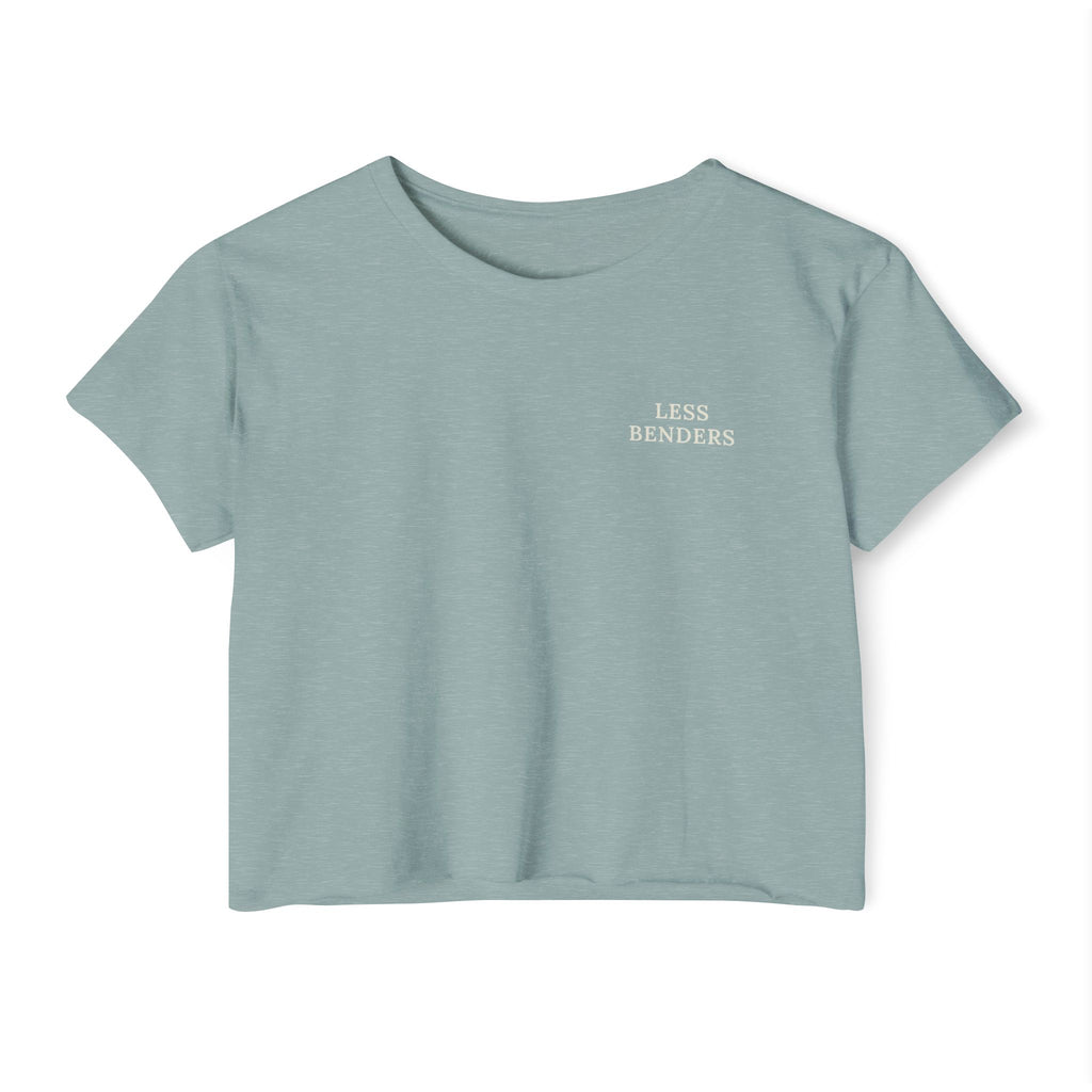 LESS BENDERS MORE FUN FRONT/BACK PRINT | Women's Festival Crop Top - Made For the Terminally Conscious