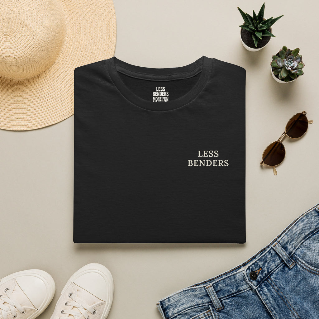 LESS BENDERS MORE FUN Front/Back Print Rainbow Retro T-Shirt - Made For the Terminally Conscious