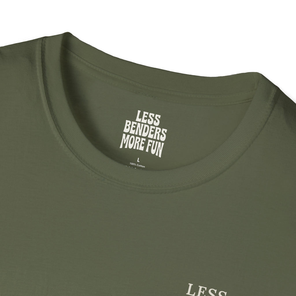 LESS BENDERS MORE FUN Front/Back Print Retro Smiley T-Shirt | Made For the Terminally Conscious