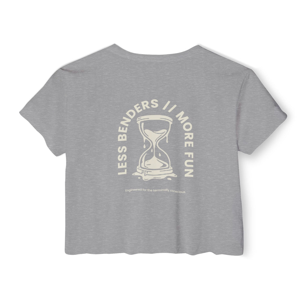 LESS BENDERS MORE FUN FRONT/BACK PRINT | Women's Festival Crop Top - Made For the Terminally Conscious