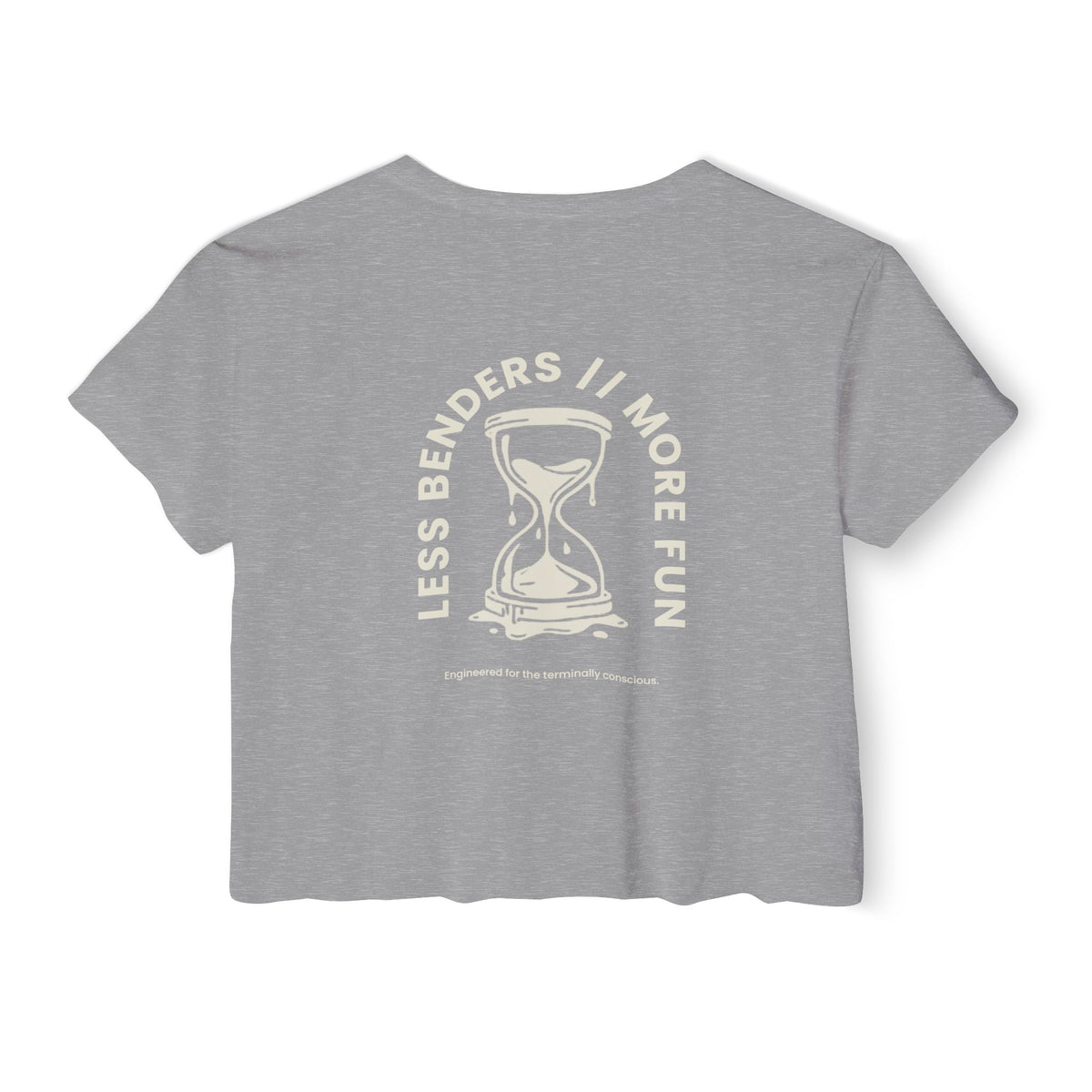 LESS BENDERS MORE FUN FRONT/BACK PRINT | Women's Festival Crop Top - Made For the Terminally Conscious