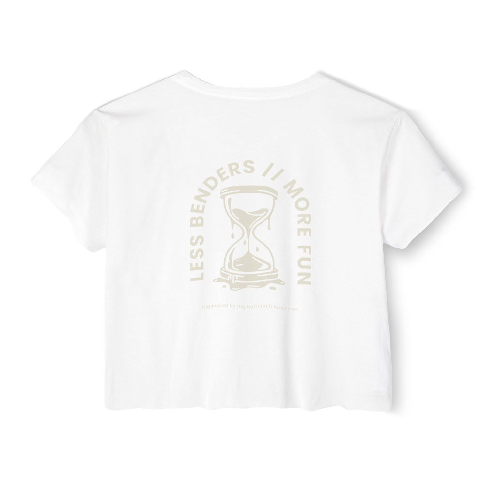 LESS BENDERS MORE FUN FRONT/BACK PRINT | Women's Festival Crop Top - Made For the Terminally Conscious