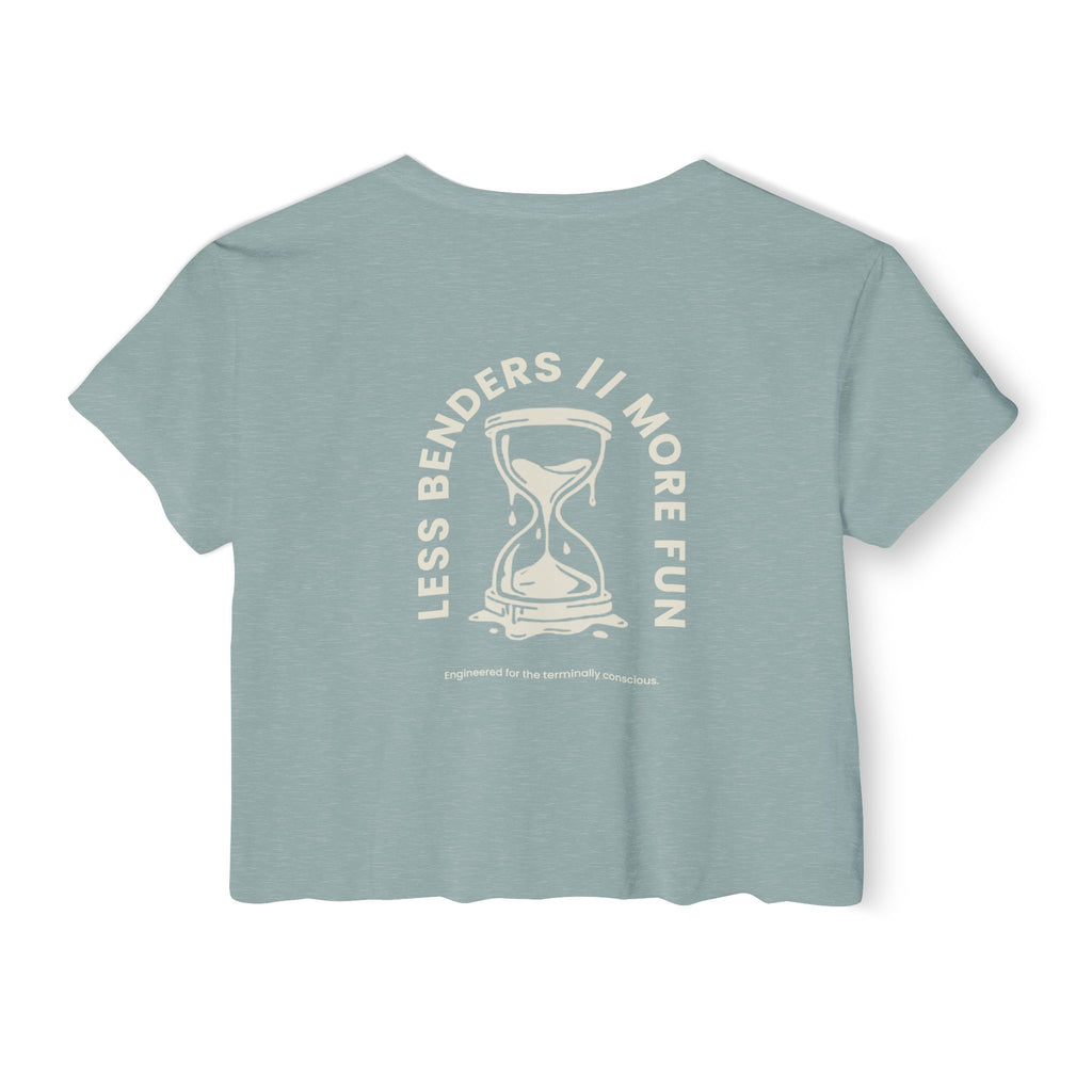 LESS BENDERS MORE FUN FRONT/BACK PRINT | Women's Festival Crop Top - Made For the Terminally Conscious