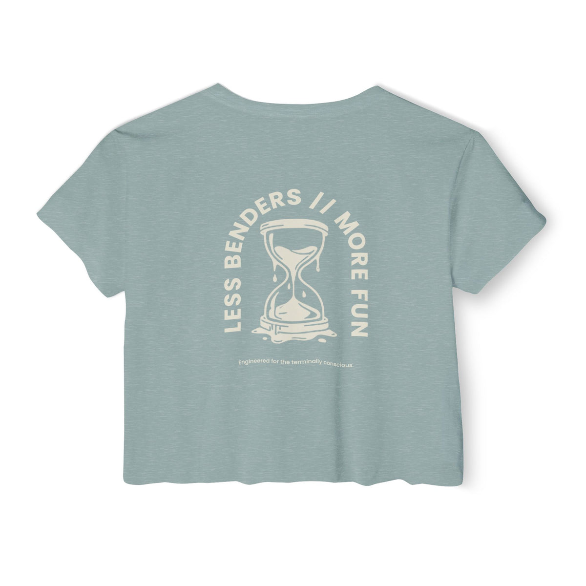 LESS BENDERS MORE FUN FRONT/BACK PRINT | Women's Festival Crop Top - Made For the Terminally Conscious