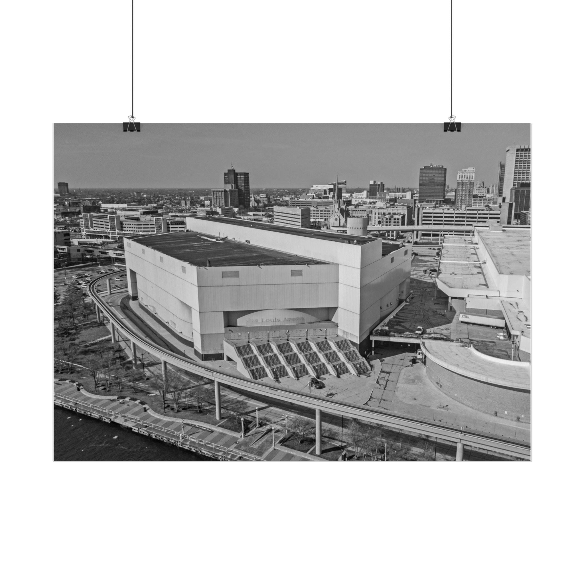 Joe Louis Arena | Before The Wrecking Ball (2019) | Detroit Architectural Poster — Black & White Print