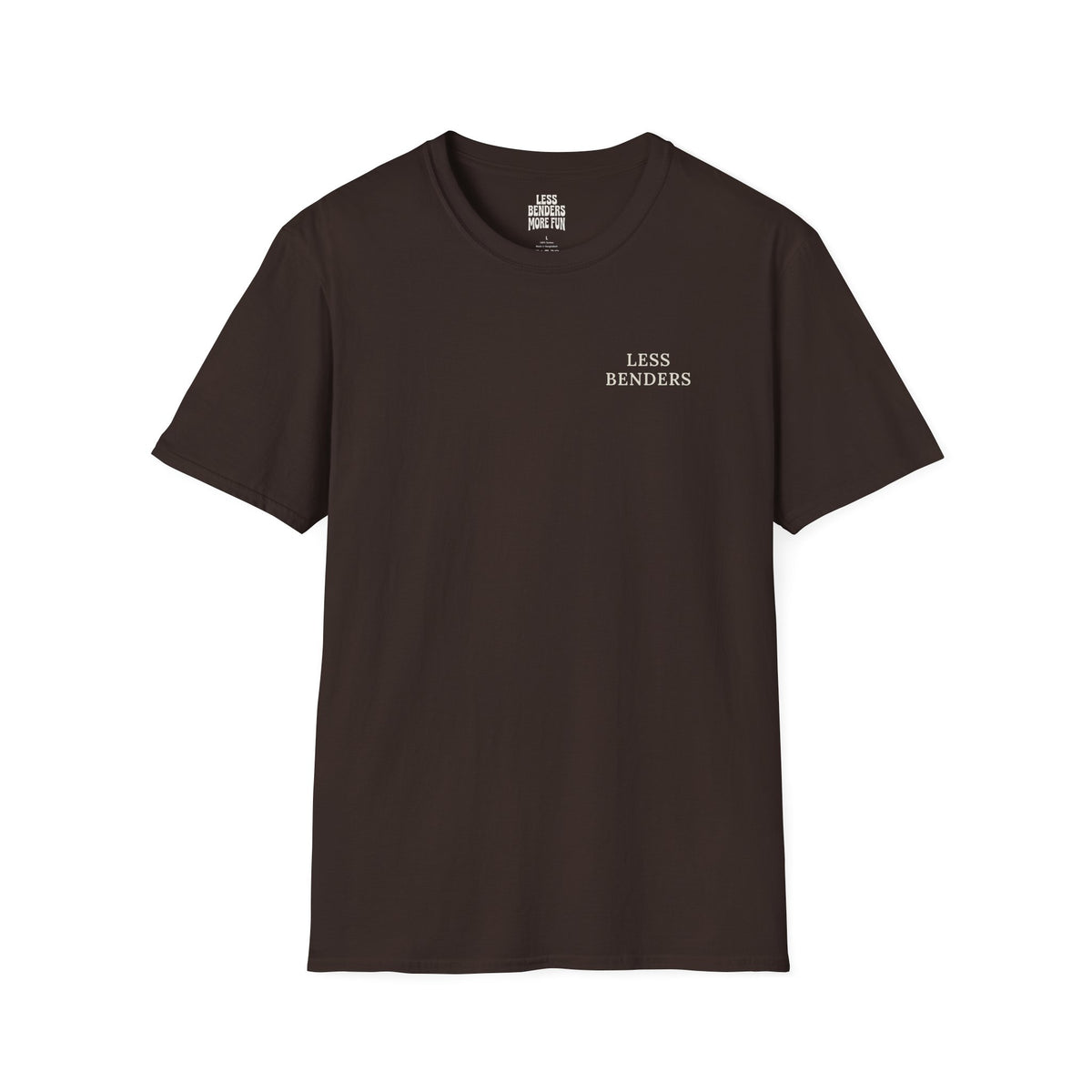 LESS BENDERS MORE FUN Front/Back Print Rainbow Retro T-Shirt - Made For the Terminally Conscious