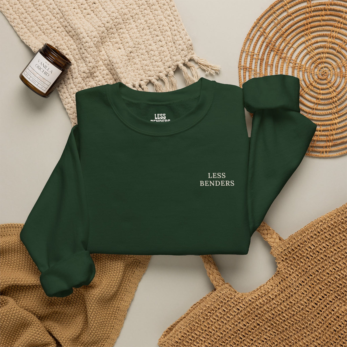 LESS BENDERS MORE FUN Crewneck Sweatshirt - Made For the Terminally Conscious | Front Only