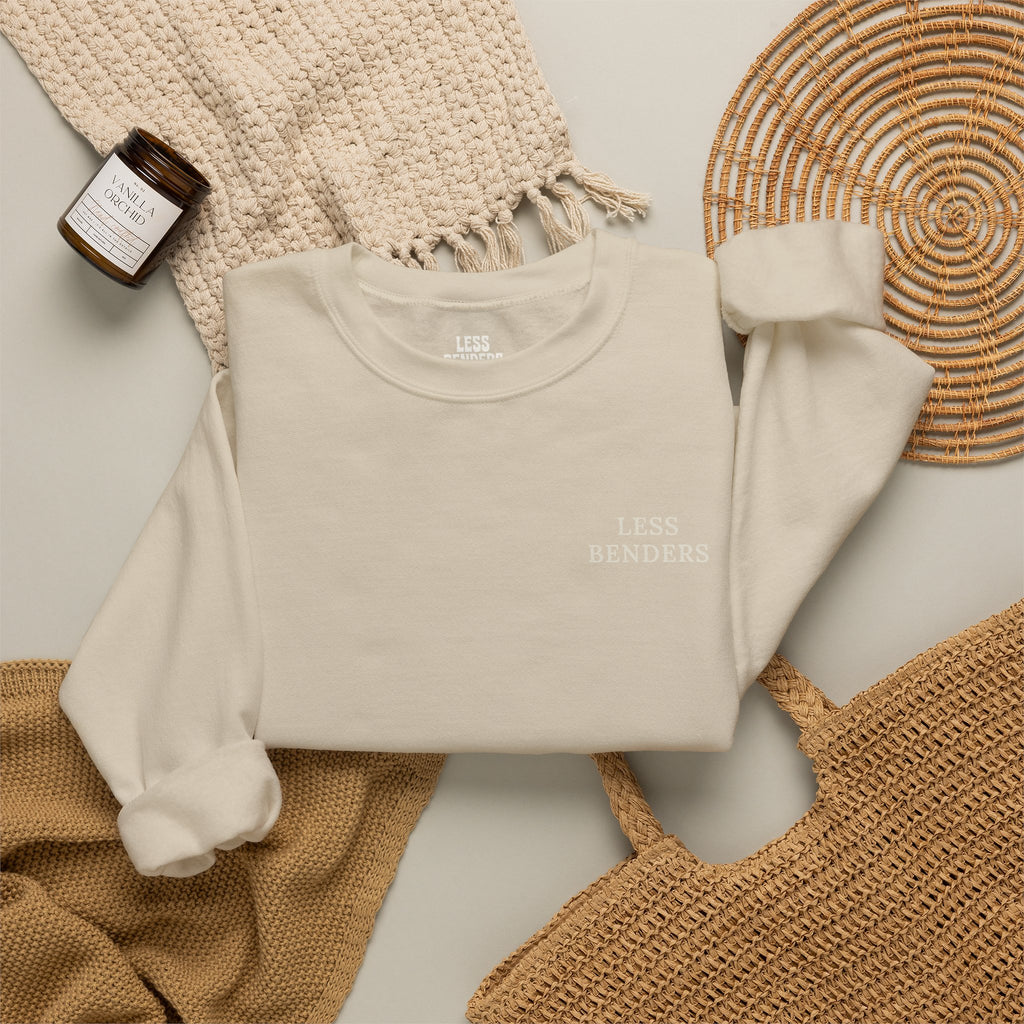 LESS BENDERS MORE FUN FRONT/BACK PRINT Hourglass Sweatshirt - Made For the Terminally Conscious