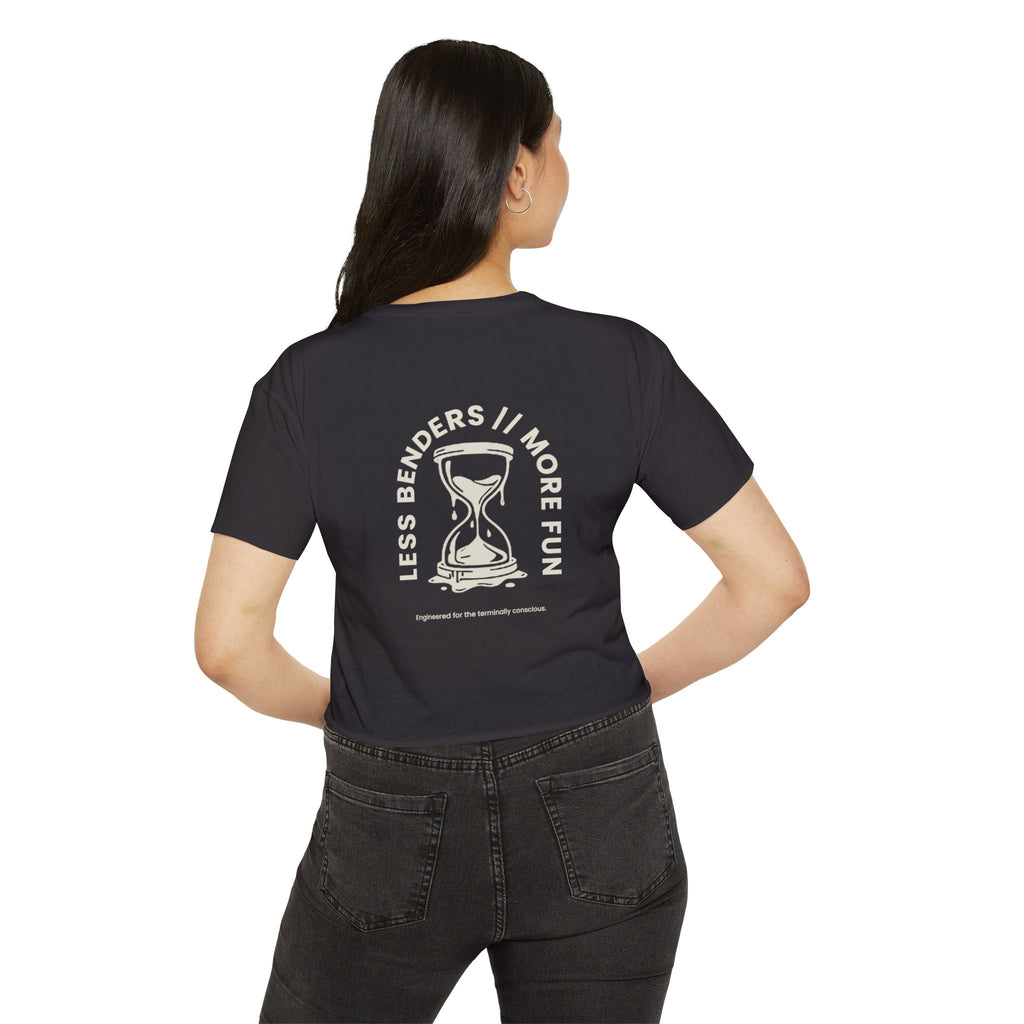 LESS BENDERS MORE FUN FRONT/BACK PRINT | Women's Festival Crop Top - Made For the Terminally Conscious