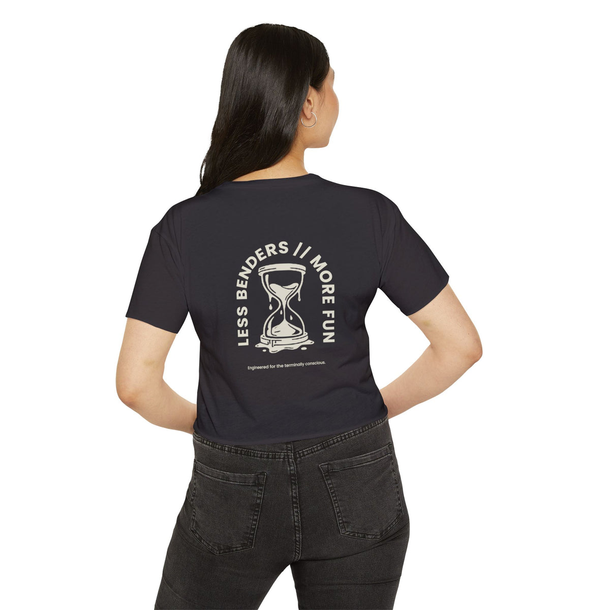 LESS BENDERS MORE FUN FRONT/BACK PRINT | Women's Festival Crop Top - Made For the Terminally Conscious