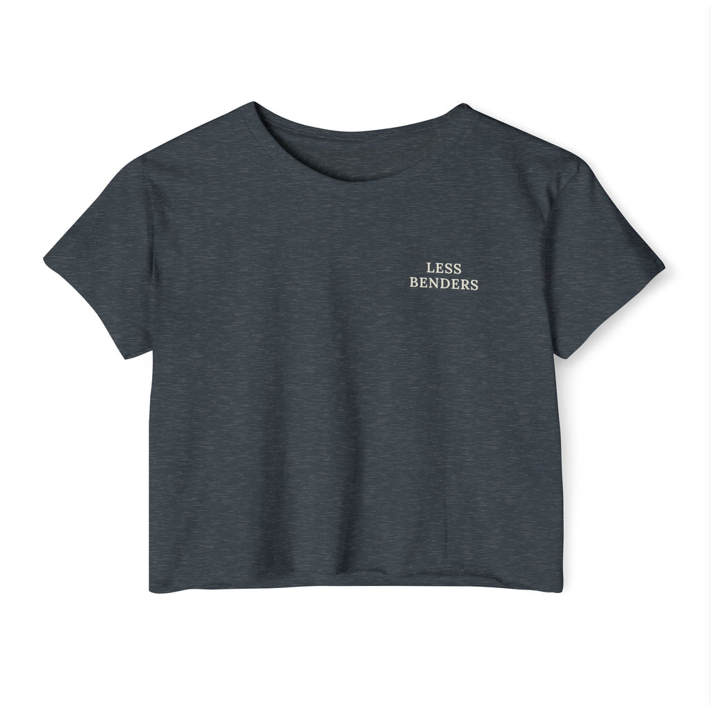 LESS BENDERS MORE FUN FRONT/BACK PRINT | Women's Festival Crop Top - Made For the Terminally Conscious