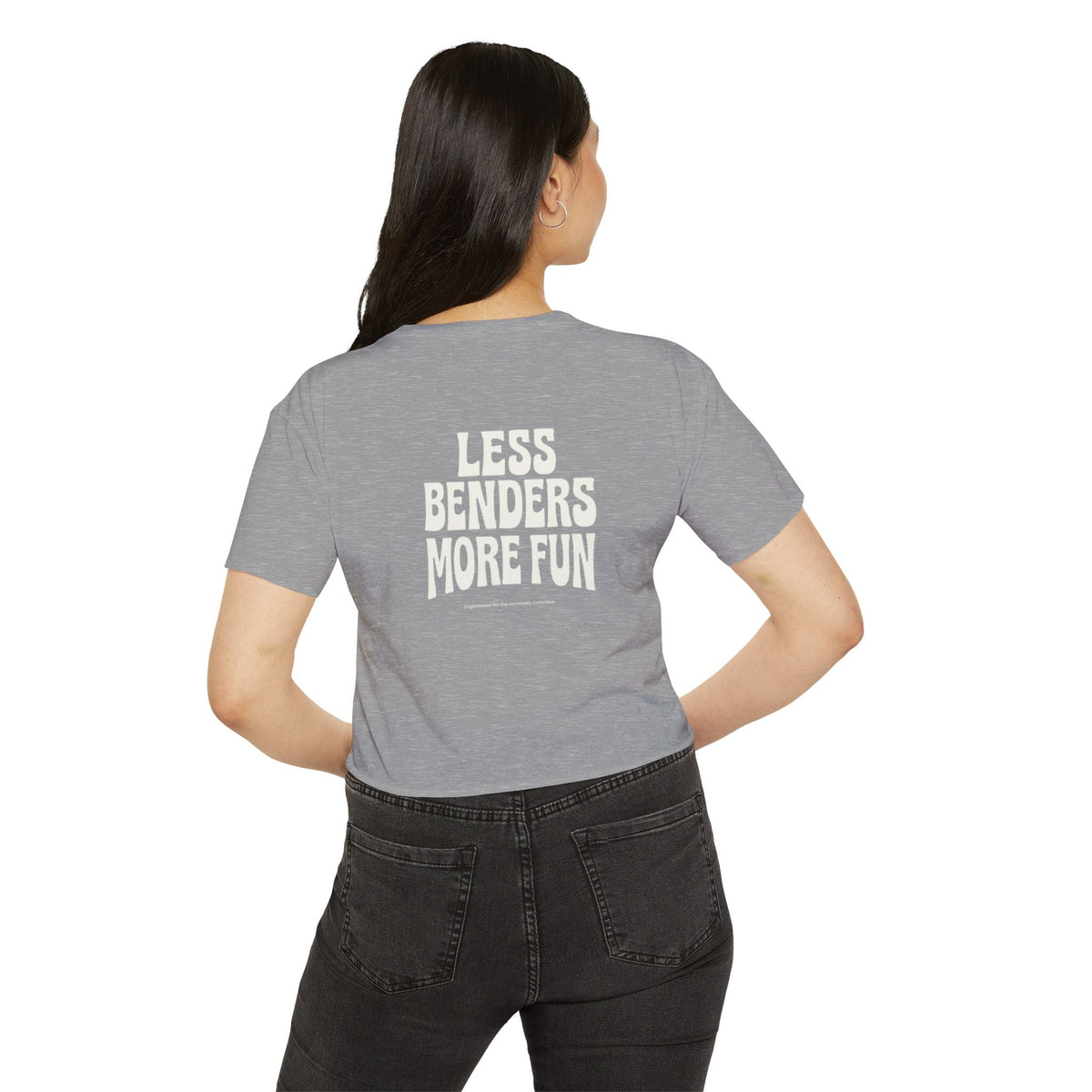 LESS BENDERS MORE FUN FRONT/BACK Print | Women's Festival Crop Top - Made For the Terminally Conscious