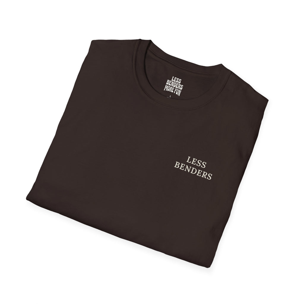 LESS BENDERS MORE FUN Front/Back Print Rainbow Retro T-Shirt - Made For the Terminally Conscious