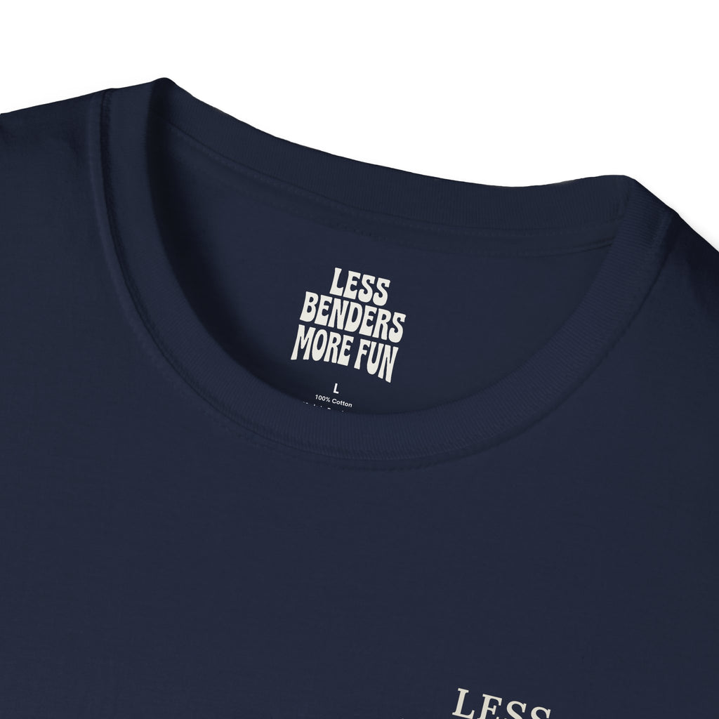 LESS BENDERS MORE FUN Front/Back Print Retro Smiley T-Shirt | Made For the Terminally Conscious