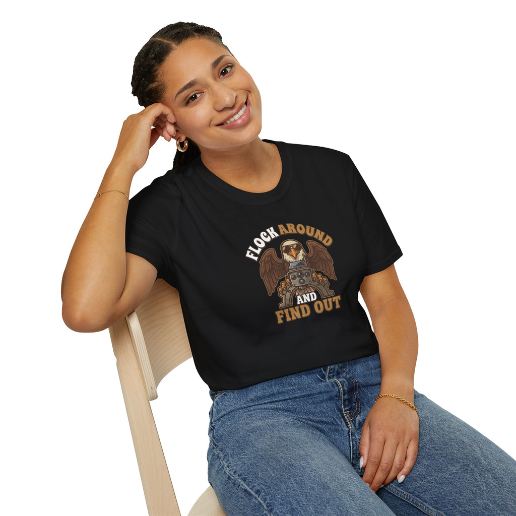 Eagle 'Flock Around and Find Out' Vintage Graphic T-Shirt - Anti Flock Protest Shirt