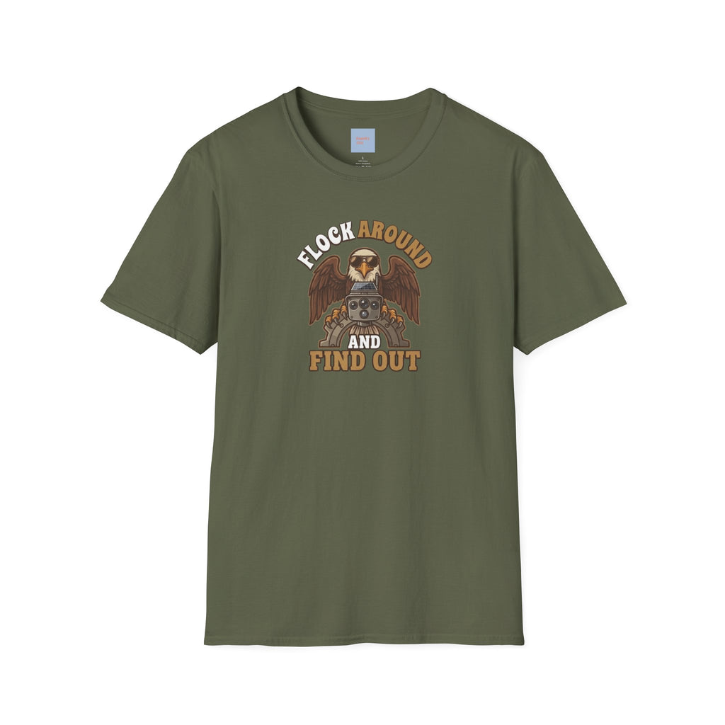 Eagle 'Flock Around and Find Out' Vintage Graphic T-Shirt - Anti Flock Protest Shirt