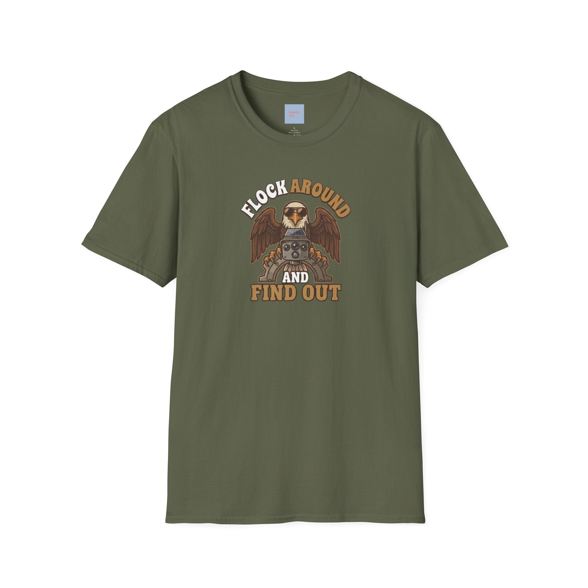 Eagle 'Flock Around and Find Out' Vintage Graphic T-Shirt - Anti Flock Protest Shirt
