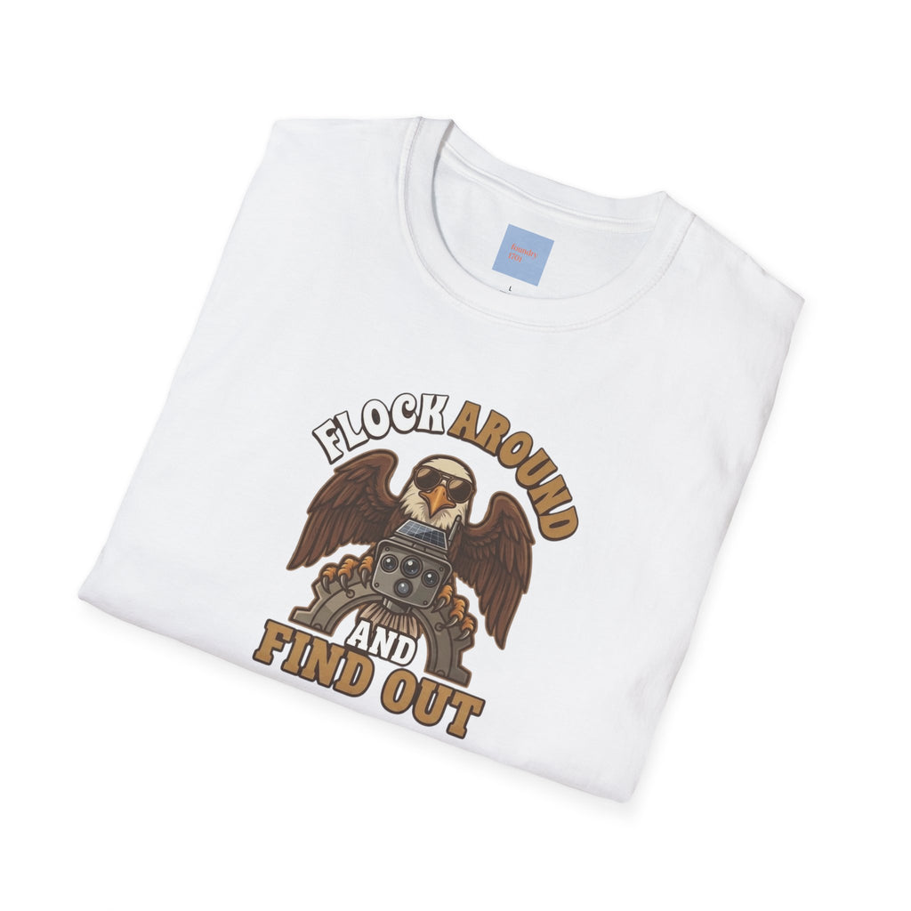 Eagle 'Flock Around and Find Out' Vintage Graphic T-Shirt - Anti Flock Protest Shirt