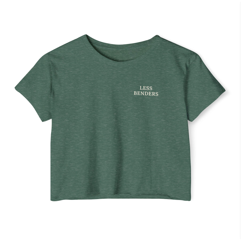 LESS BENDERS MORE FUN Front Print | Women's Festival Crop Top - Made For the Terminally Conscious