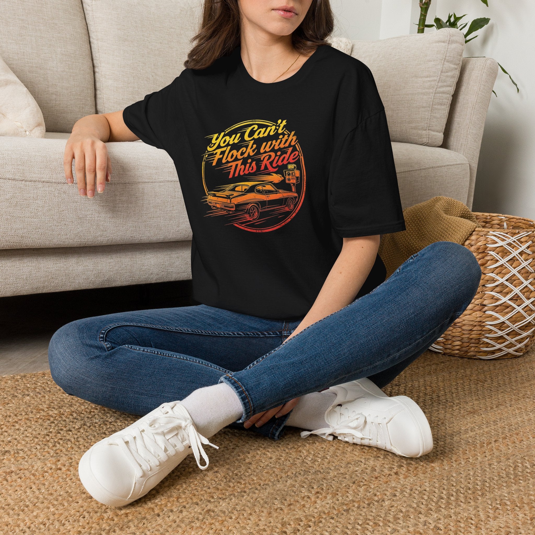Vintage Muscle Car Anti-Flock Tee — "You Can't Flock with This Ride" Retro Graphic T-Shirt