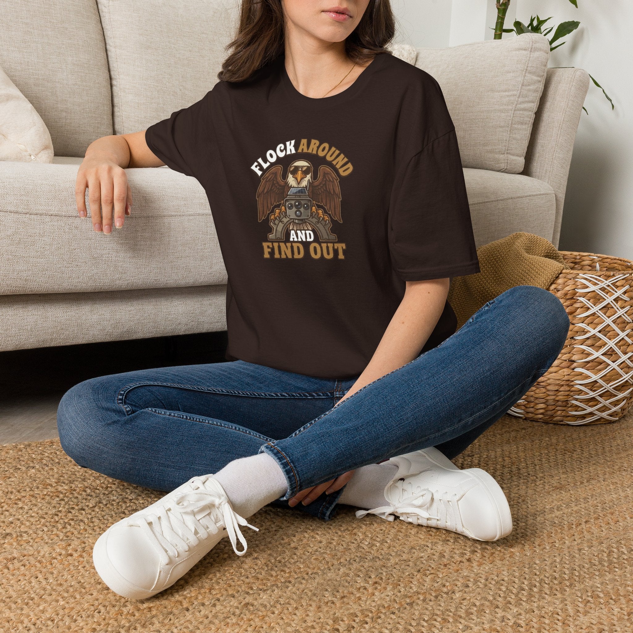 Eagle 'Flock Around and Find Out' Vintage Graphic T-Shirt - Anti Flock Protest Shirt