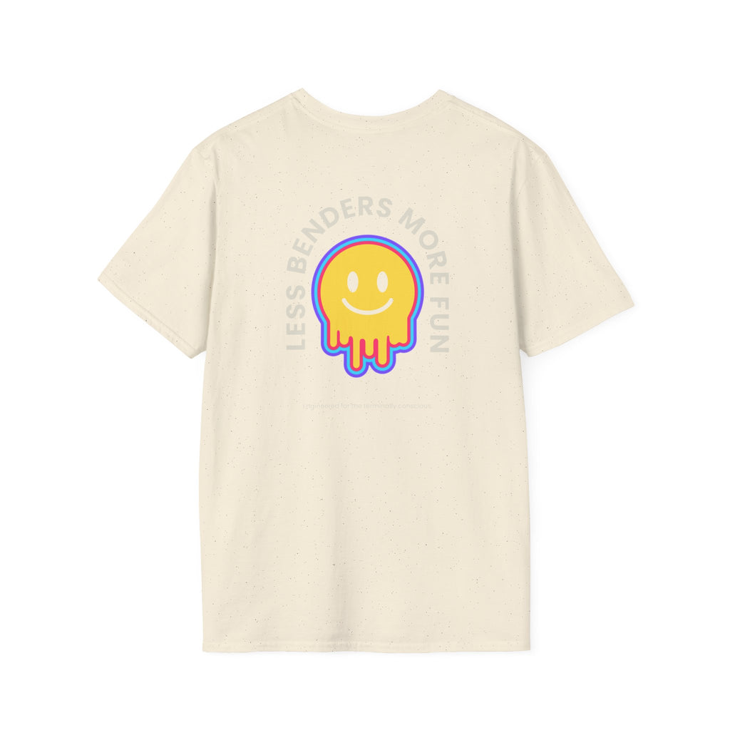 LESS BENDERS MORE FUN Front/Back Print Retro Smiley T-Shirt | Made For the Terminally Conscious