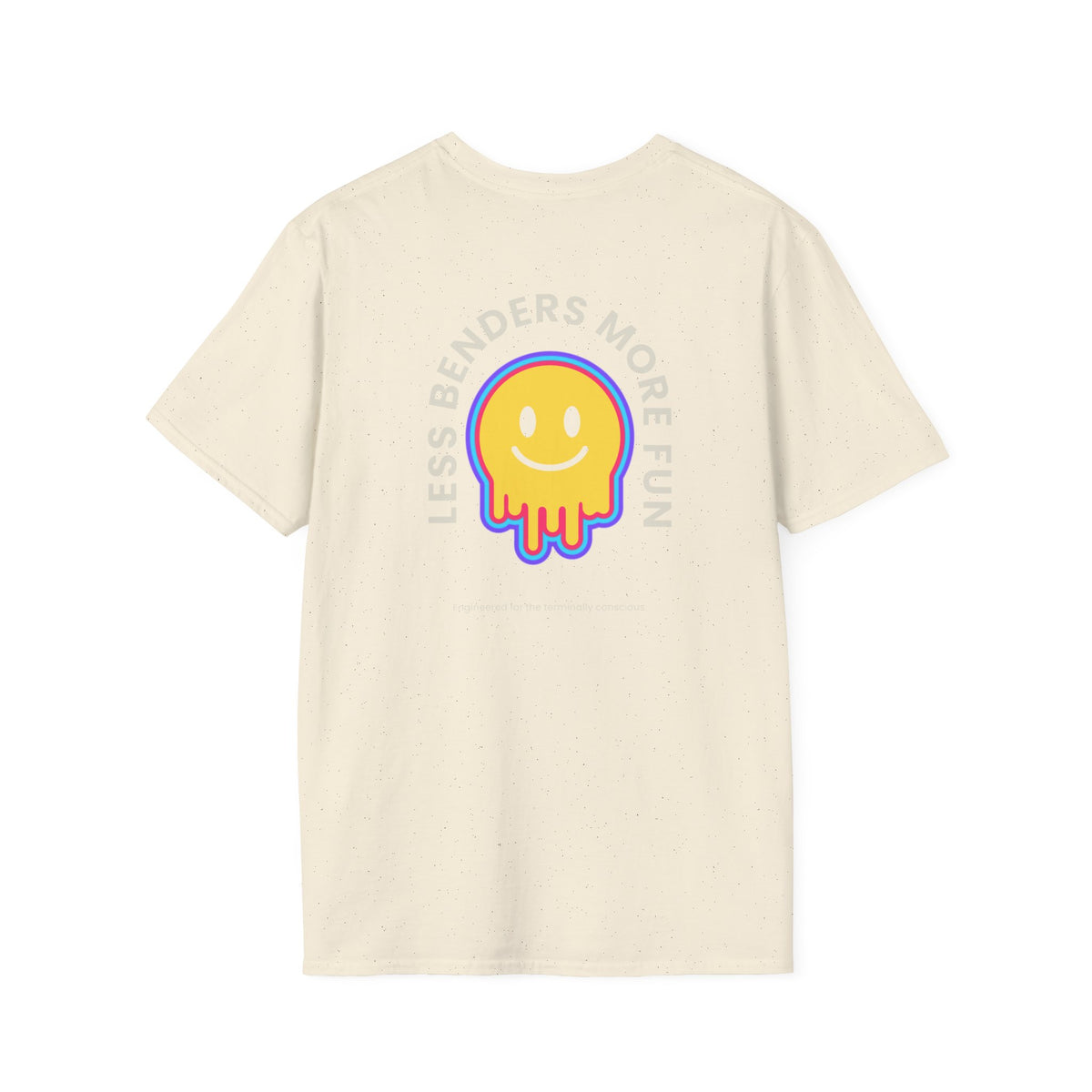 LESS BENDERS MORE FUN Front/Back Print Retro Smiley T-Shirt | Made For the Terminally Conscious