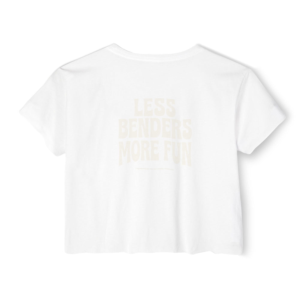 LESS BENDERS MORE FUN FRONT/BACK Print | Women's Festival Crop Top - Made For the Terminally Conscious