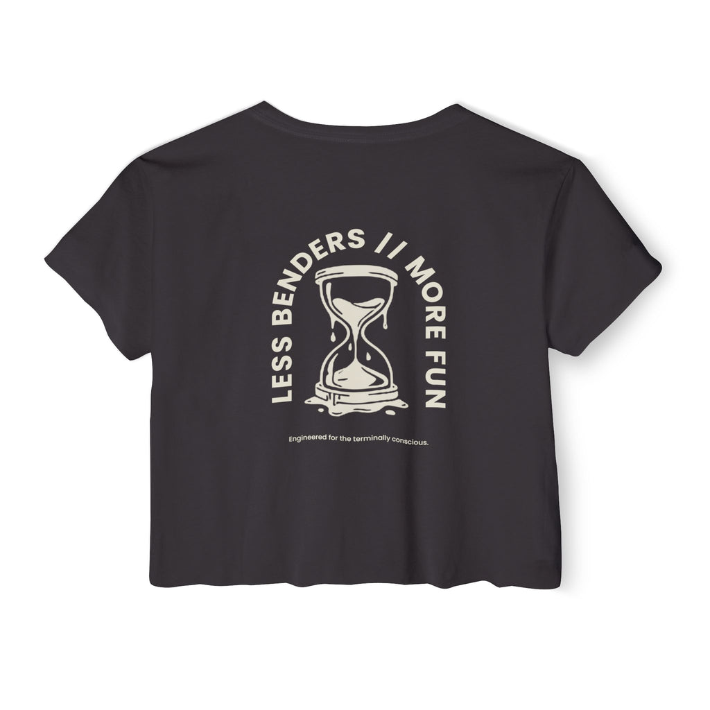 LESS BENDERS MORE FUN FRONT/BACK PRINT | Women's Festival Crop Top - Made For the Terminally Conscious