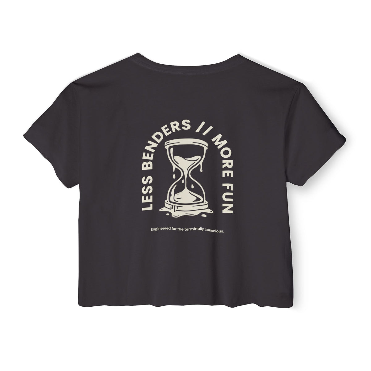 LESS BENDERS MORE FUN FRONT/BACK PRINT | Women's Festival Crop Top - Made For the Terminally Conscious