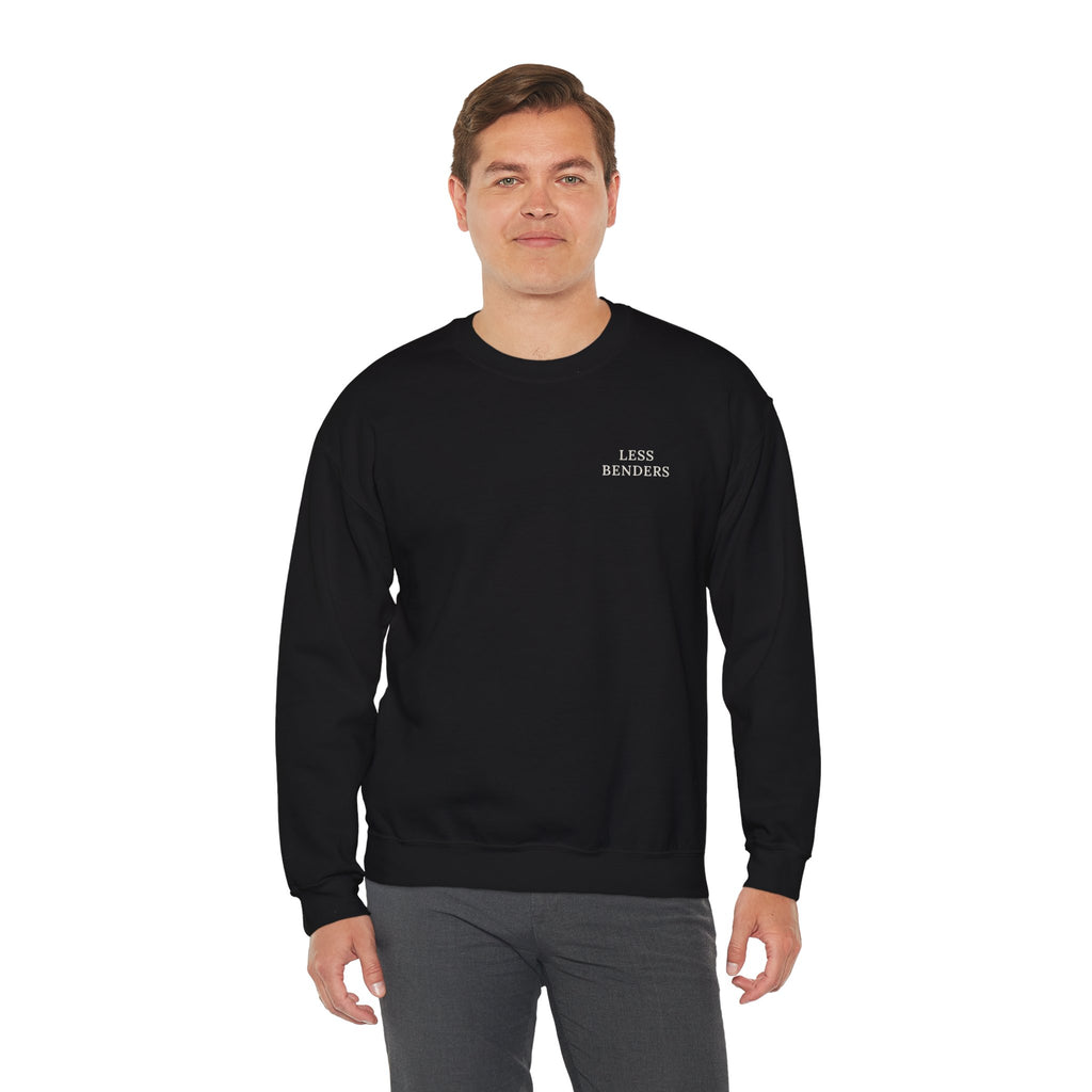 LESS BENDERS MORE FUN FRONT/BACK PRINT Hourglass Sweatshirt - Made For the Terminally Conscious