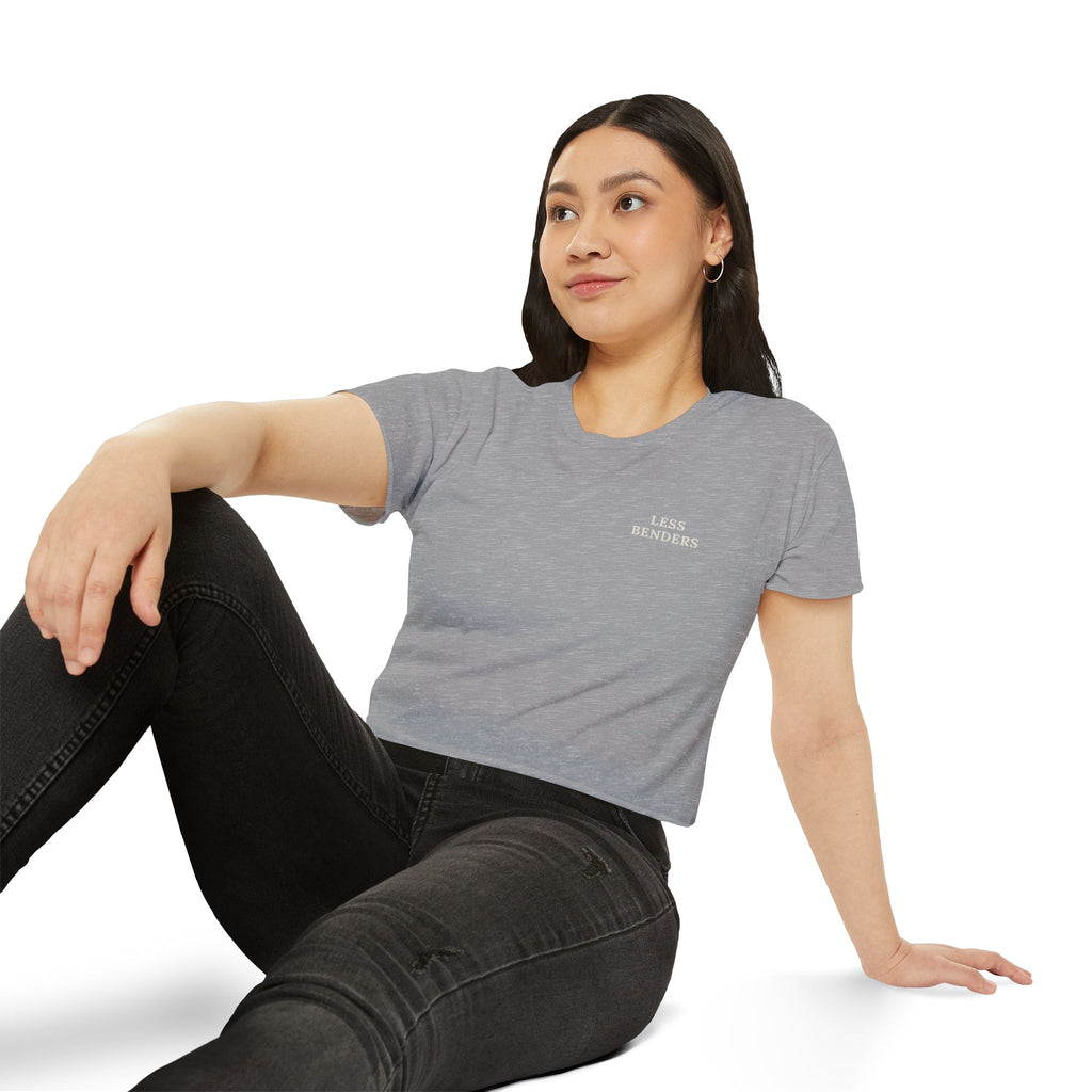 LESS BENDERS MORE FUN FRONT/BACK PRINT | Women's Festival Crop Top - Made For the Terminally Conscious