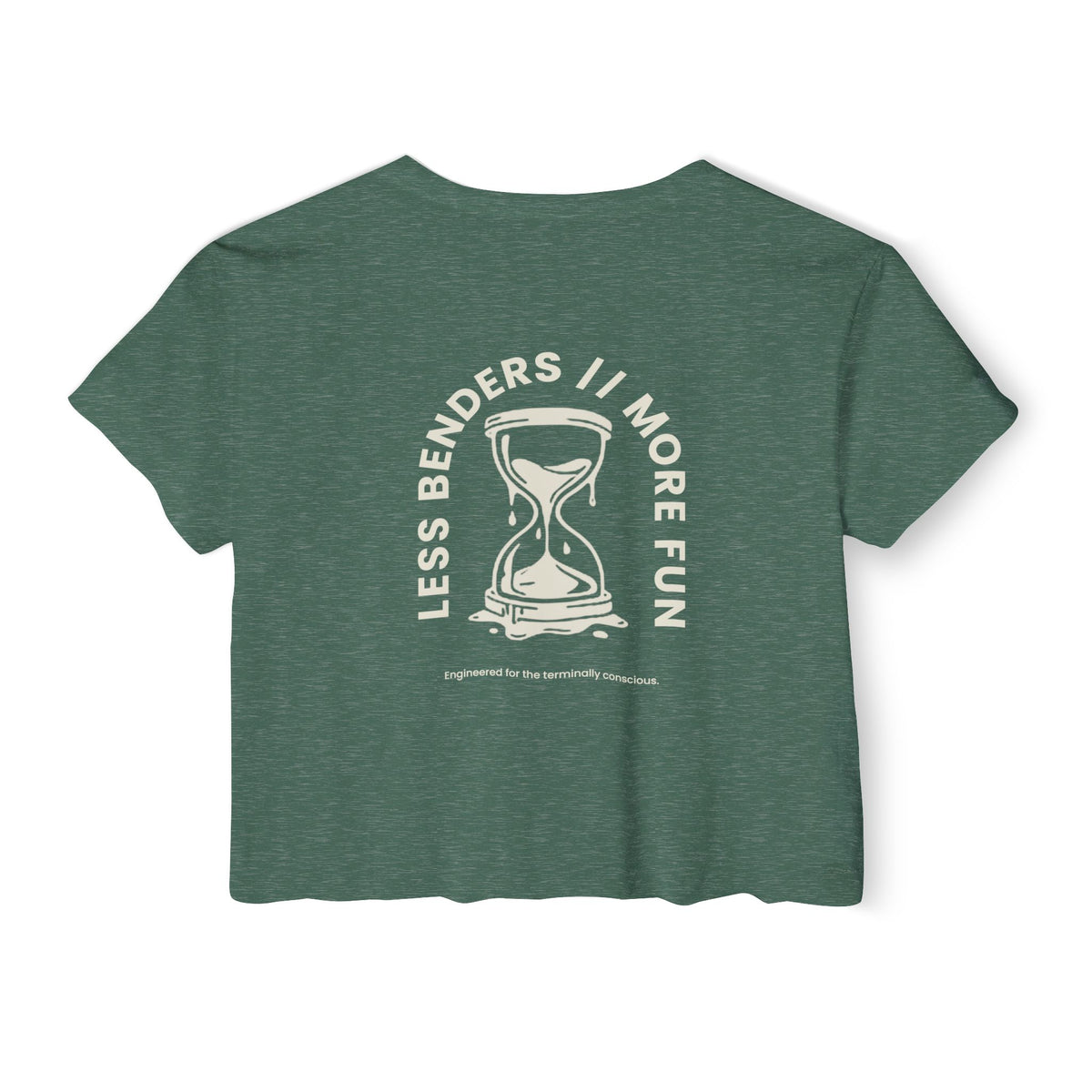 LESS BENDERS MORE FUN FRONT/BACK PRINT | Women's Festival Crop Top - Made For the Terminally Conscious