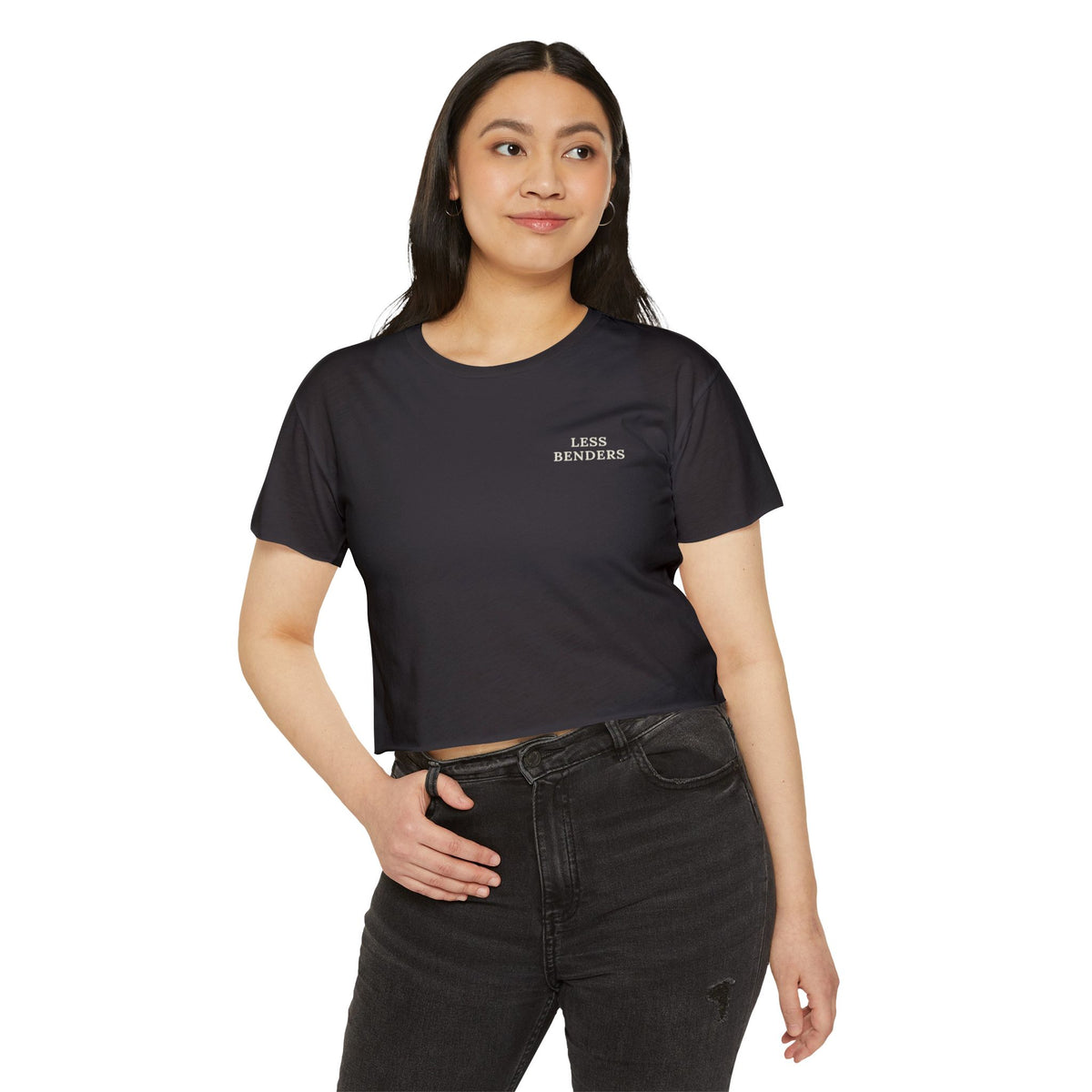 LESS BENDERS MORE FUN FRONT/BACK PRINT | Women's Festival Crop Top - Made For the Terminally Conscious
