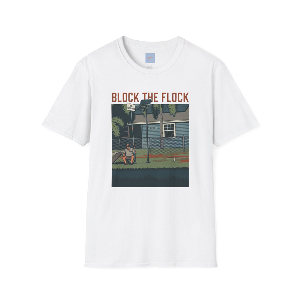 Block the Flock Graphic T-Shirt — Retro Beach House Illustration