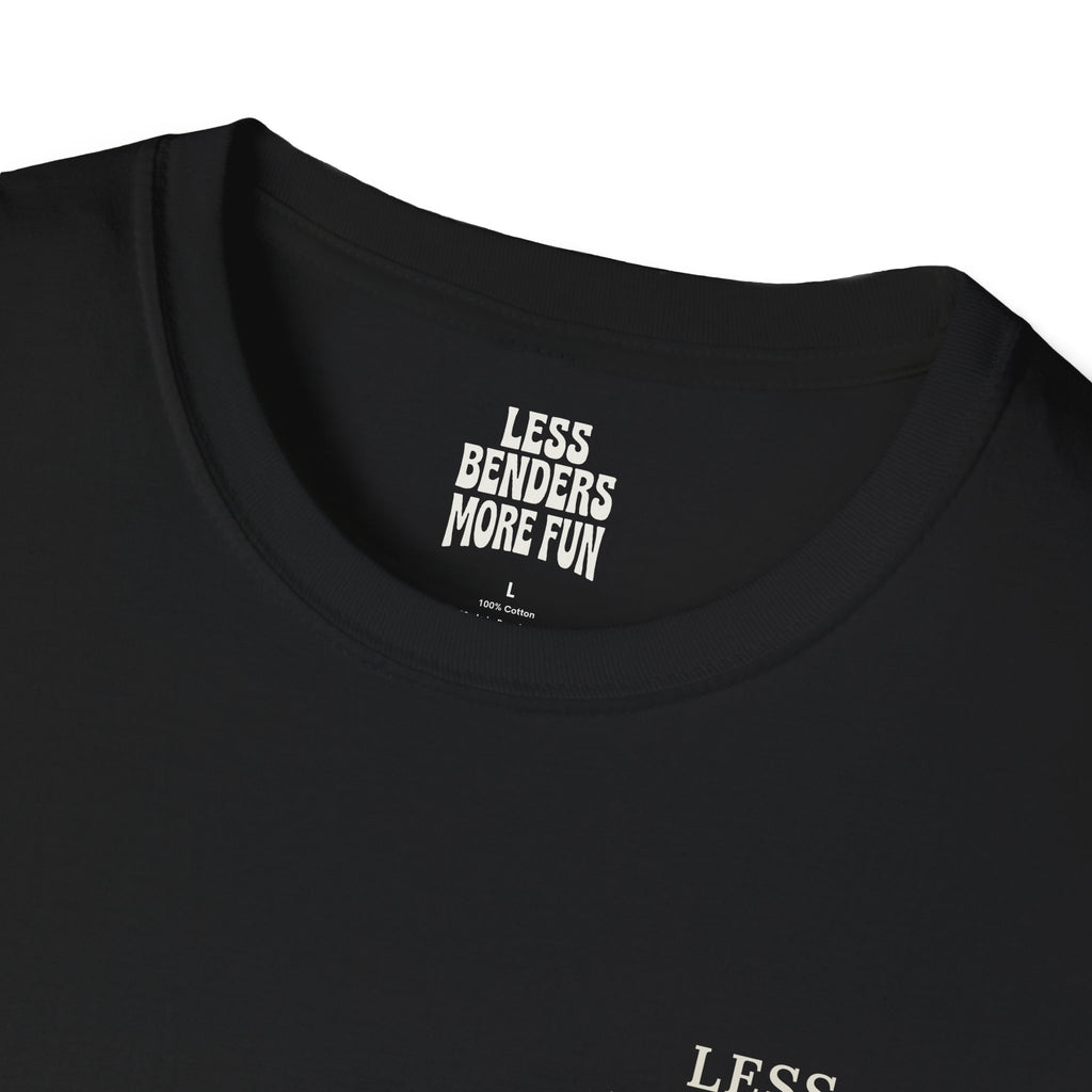 LESS BENDERS MORE FUN Front/Back Print Retro Smiley T-Shirt | Made For the Terminally Conscious