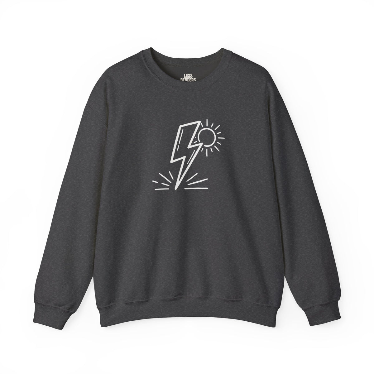 LESS BENDERS MORE FUN FRONT/Back Print Crewneck Sweatshirt - Made For the Terminally Conscious