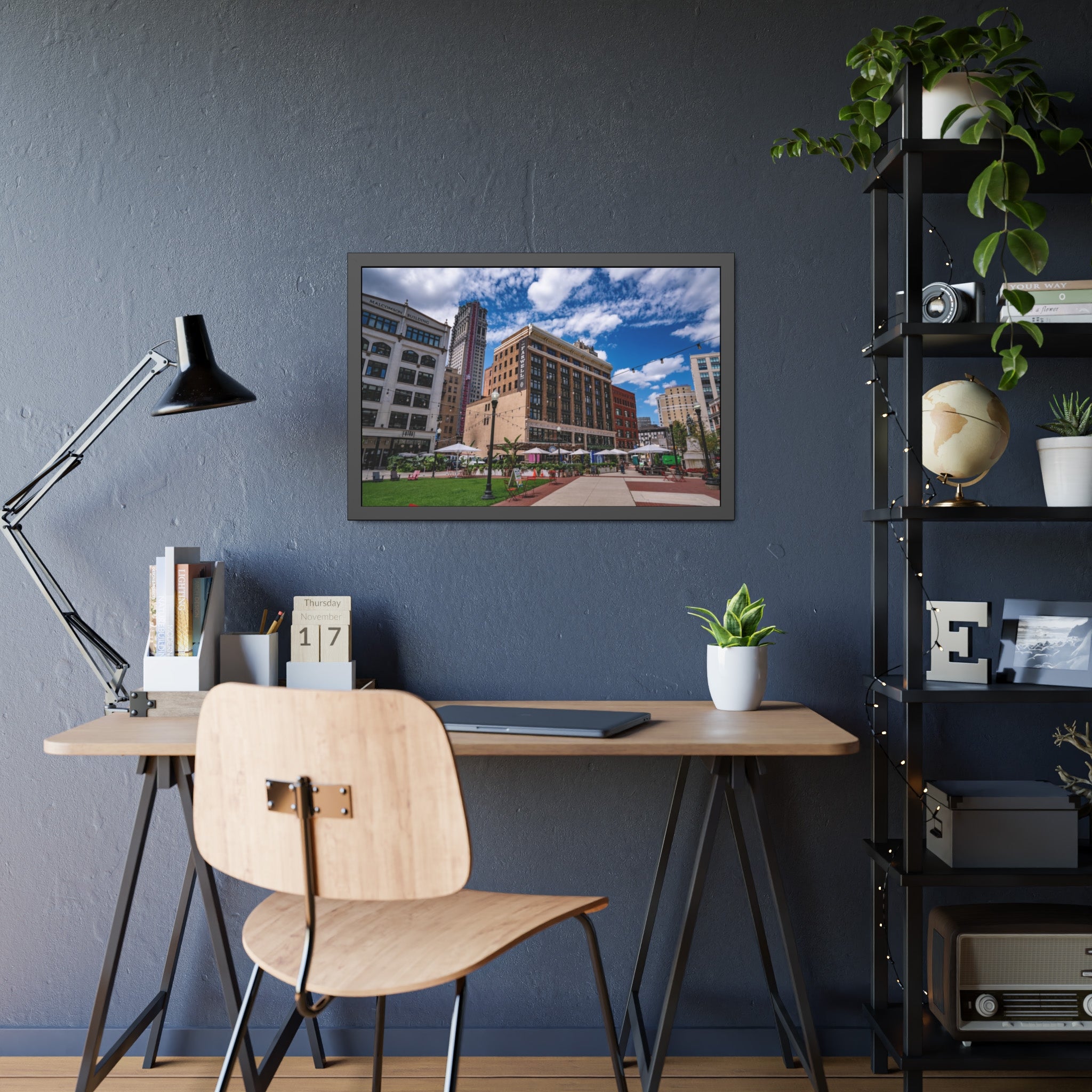 Capitol Park | Detroit Cityscape Framed Poster — Downtown Detroit Photo Wall Art