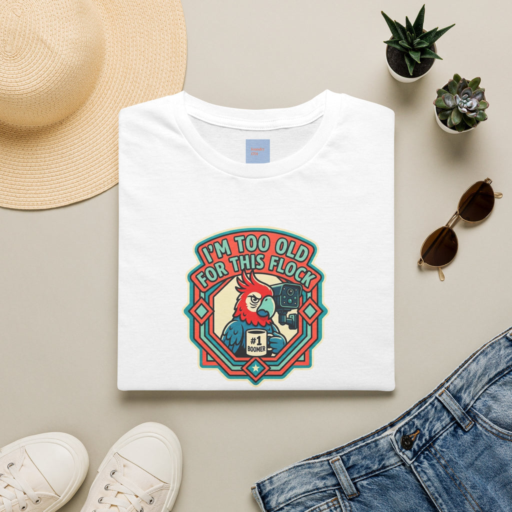 I'm Too Old for This Flock T-Shirt – Funny Retro Tee for Anti-Flock Protest