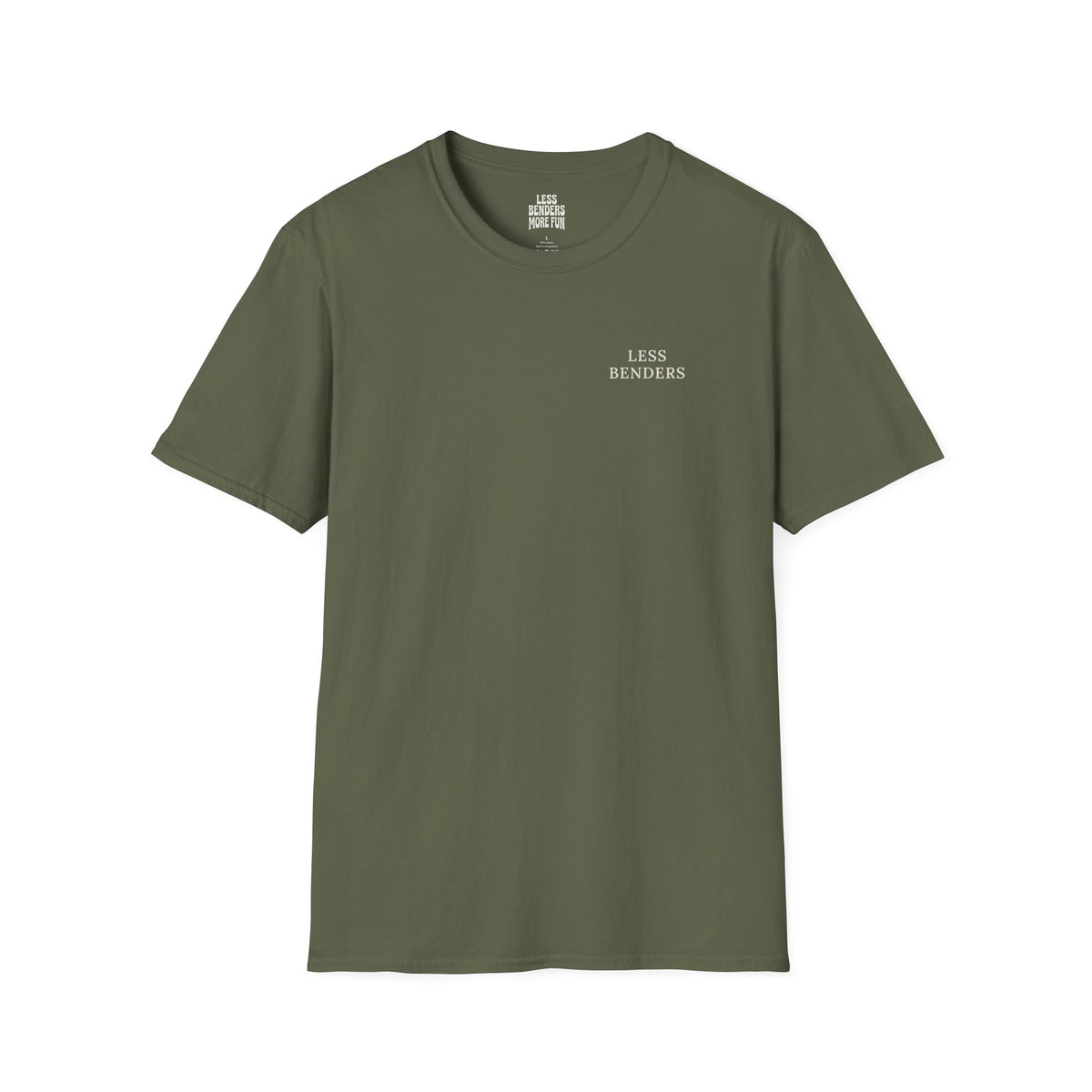 LESS BENDERS MORE FUN Front/Back Print Retro Colorful Graphic T-Shirt - Made For the Terminally Conscious