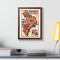 Detroit Dive Bars Map Poster framed wall art | Detroit poster