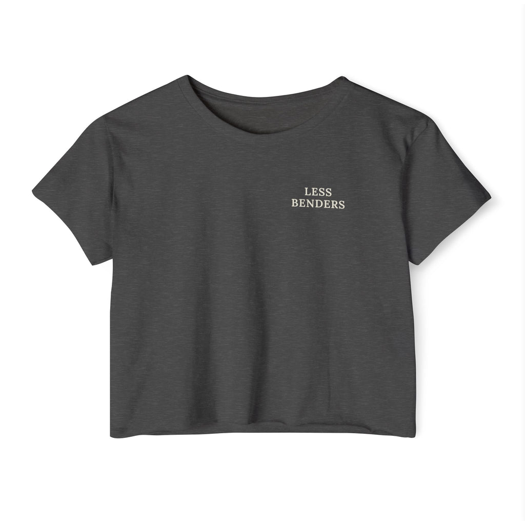 LESS BENDERS MORE FUN Front Print | Women's Festival Crop Top - Made For the Terminally Conscious