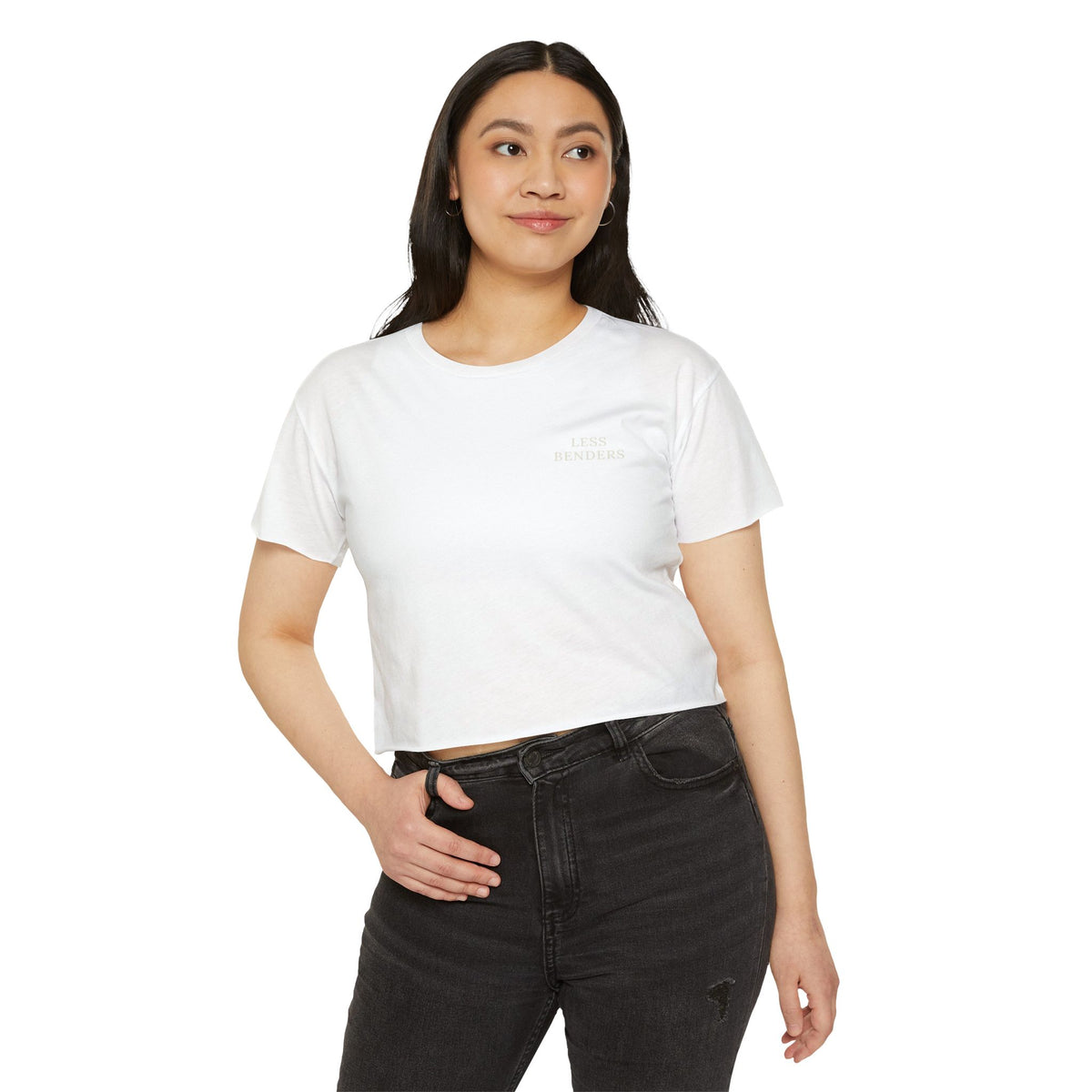 LESS BENDERS MORE FUN FRONT/BACK PRINT | Women's Festival Crop Top - Made For the Terminally Conscious