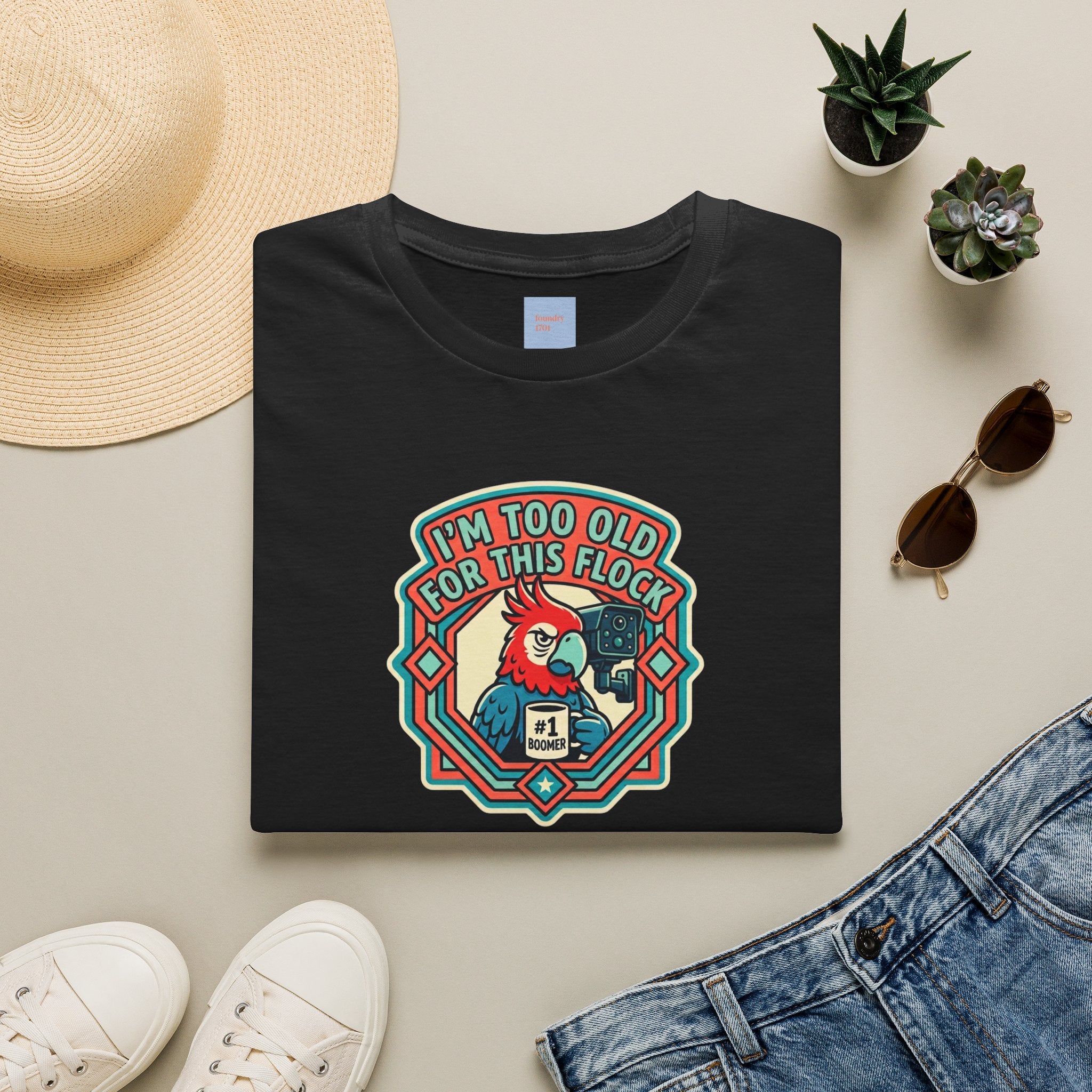 I'm Too Old for This Flock T-Shirt – Funny Retro Tee for Anti-Flock Protest